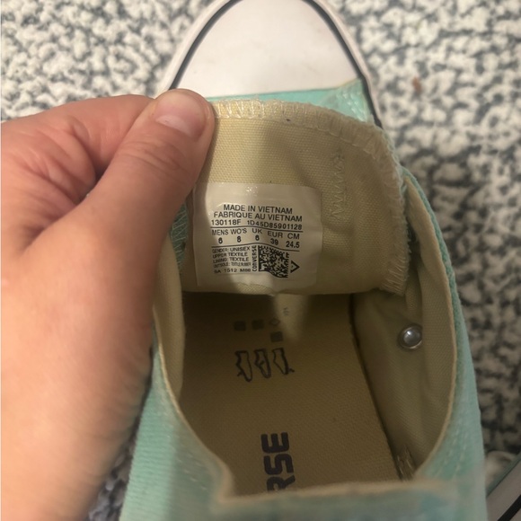 Converse Low Top Sneakers in Mint Green and White - Picture 3 of 3